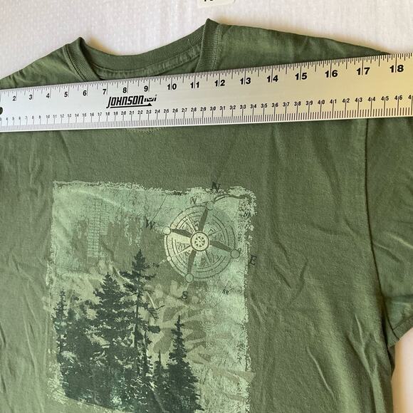 EC Men’s Short Sleeve T-shirt size M, Green, Forest Print - Picture 2 of 7